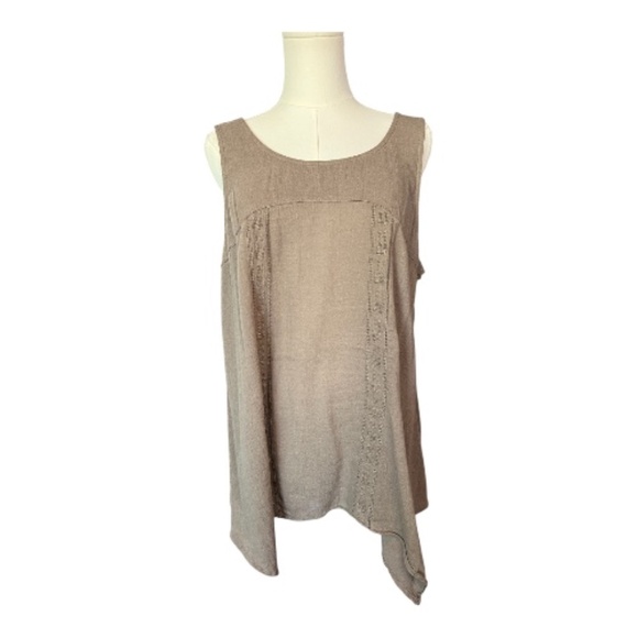 Sonoma Tops - 🆕 NWOT Sonoma women’s brown embroidered tank top | size L